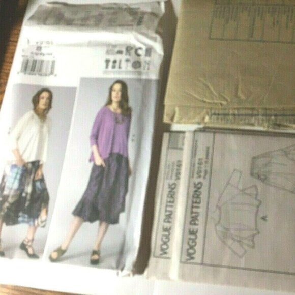 Sewing Pattern Vogue V9161 Marcy Tilton Loose Fit Top and Skirt Size XS-M Uncut - Picture 7 of 7